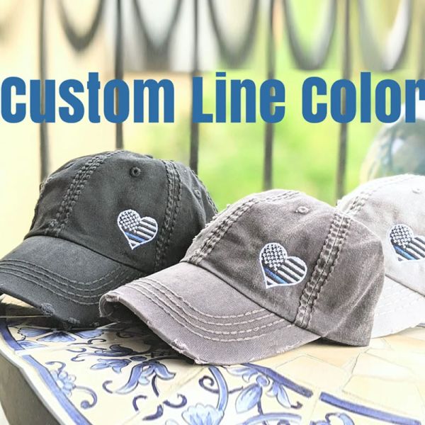 Women's Thin Blue Red More Line Hat Police Firefighter Gift