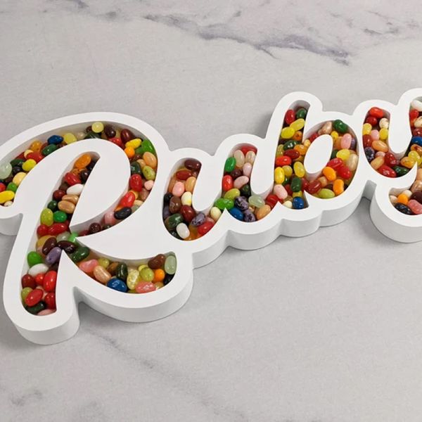 Custom Candy Dish Name Tray Fillable Letters